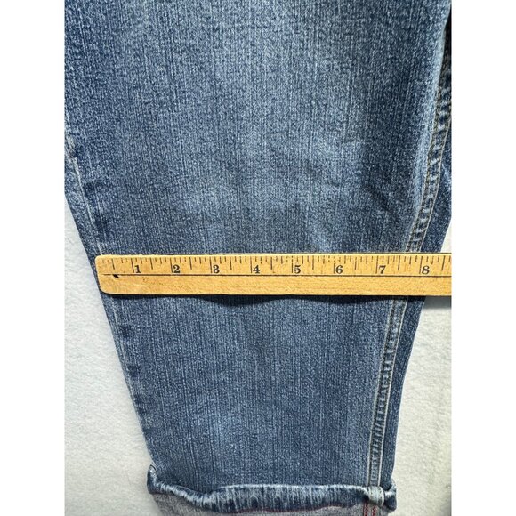 Non Stop Womens Mid-Rise Cuffed Denim Capris Size 9 Jonstop Brand Stretchy Blend - Picture 9 of 11